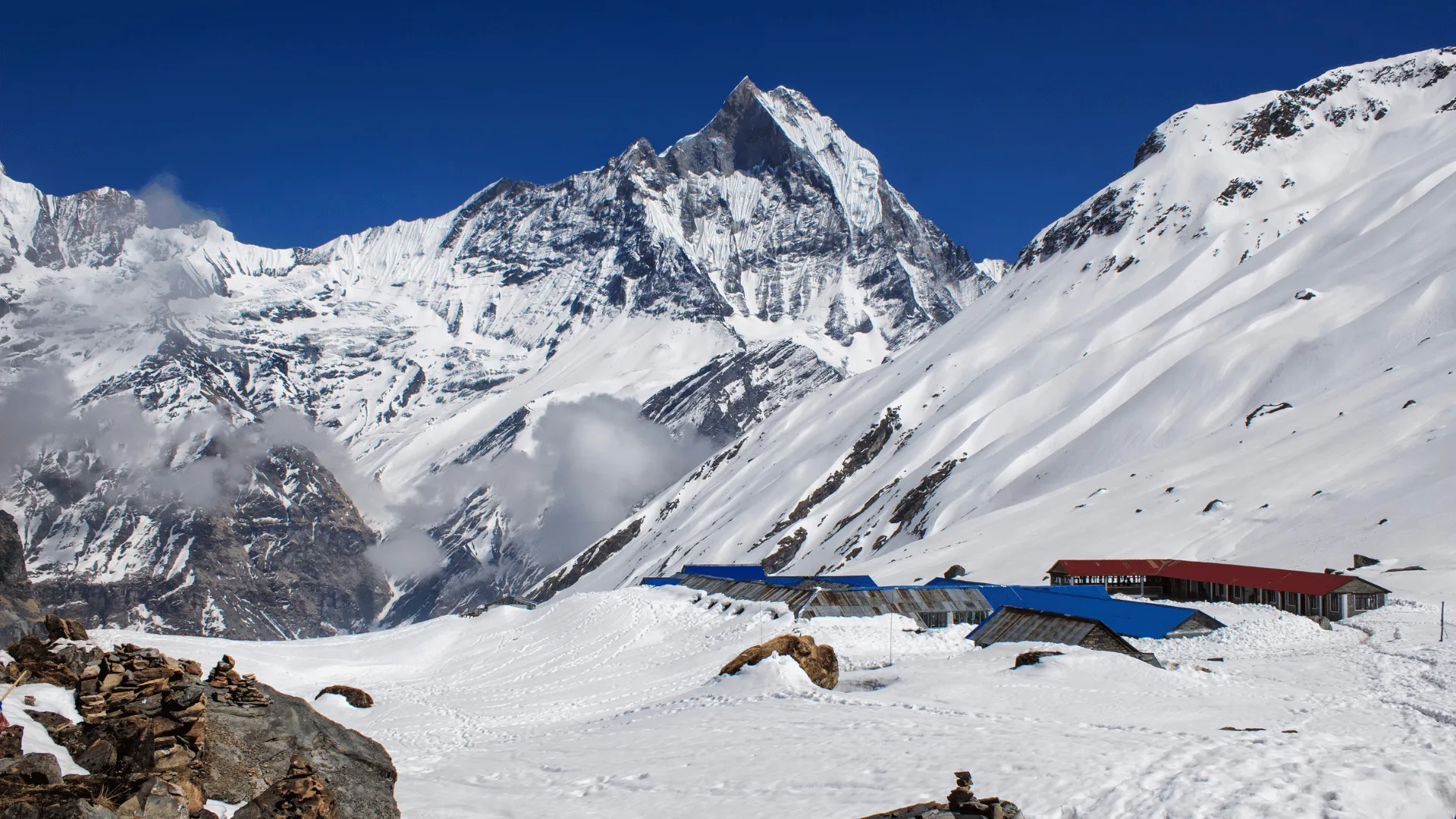 Scenic view in a helicopter tour in Nepal