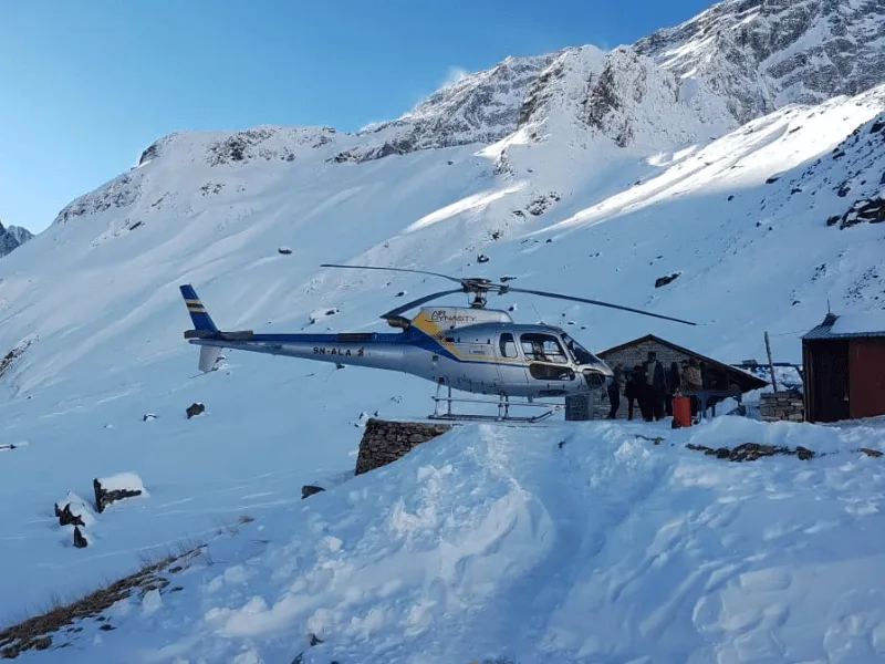 Annapurna Base Camp helicopter tour above the sanctuary