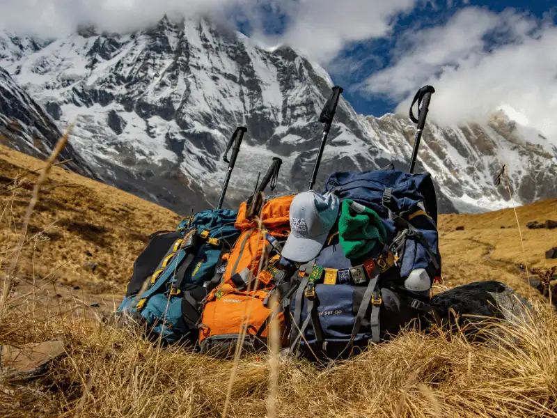 Helicopter logistics resupply flight over a Nepal trail