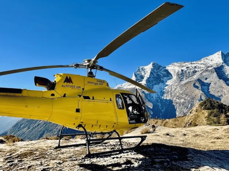 Helicopter ride in Nepal